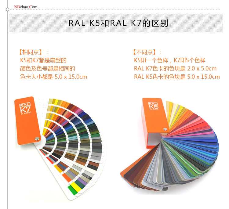 德國(guó)勞爾ralk5半啞光色卡與K7色卡的對(duì)比