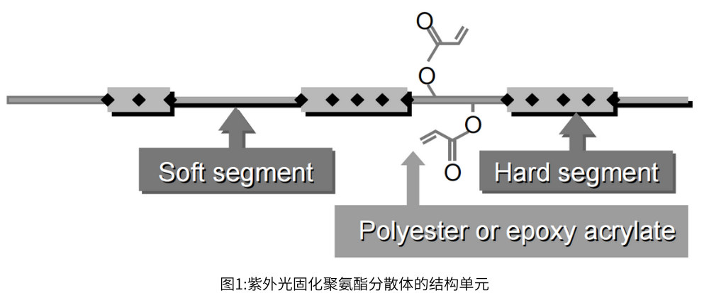 圖1:紫外光固化聚氨酯分散體的結(jié)構(gòu)單元